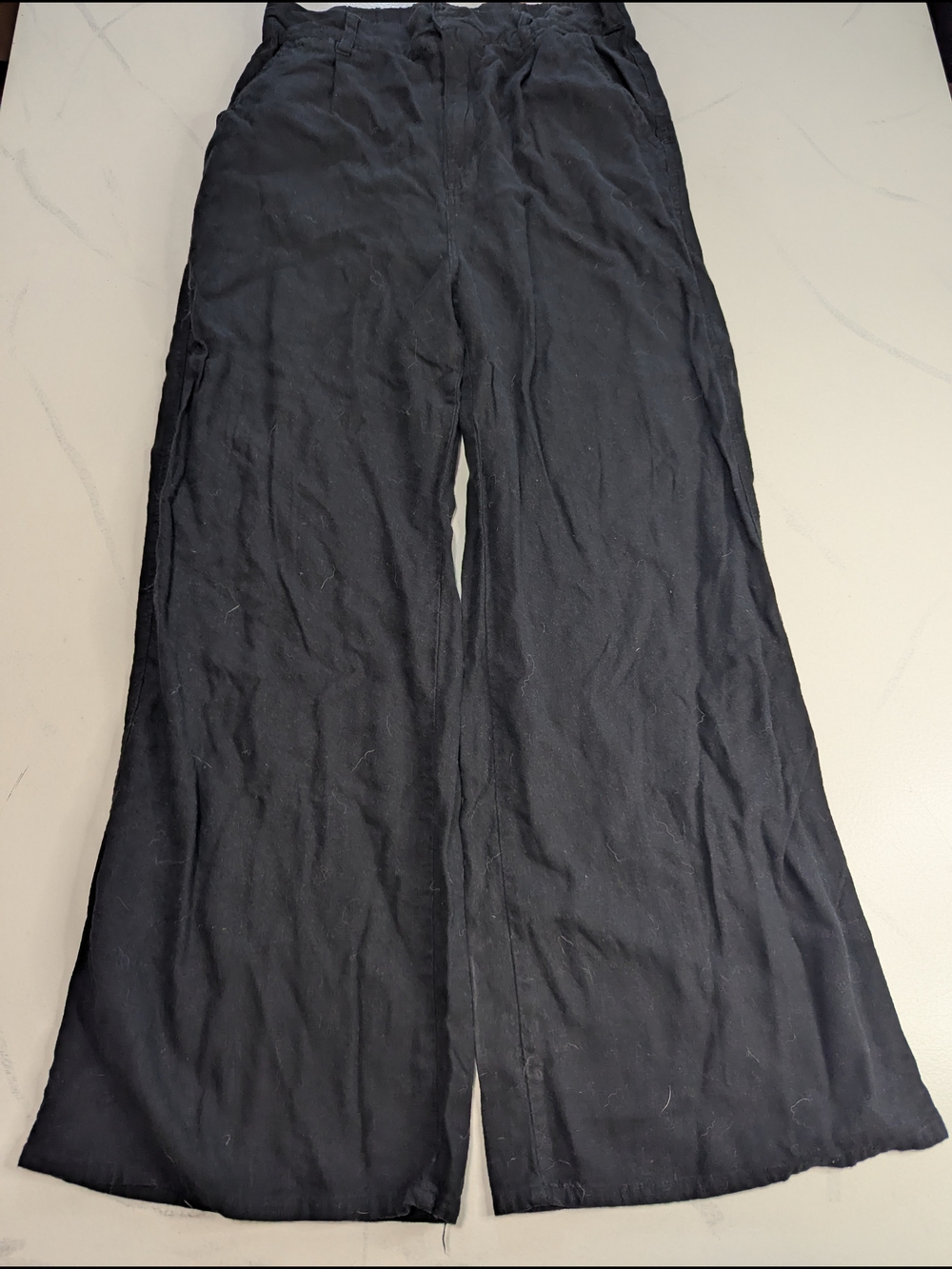 Cotton On Women's Black Wide Leg Pants Linen Blend Size 4 US / 8 AU
